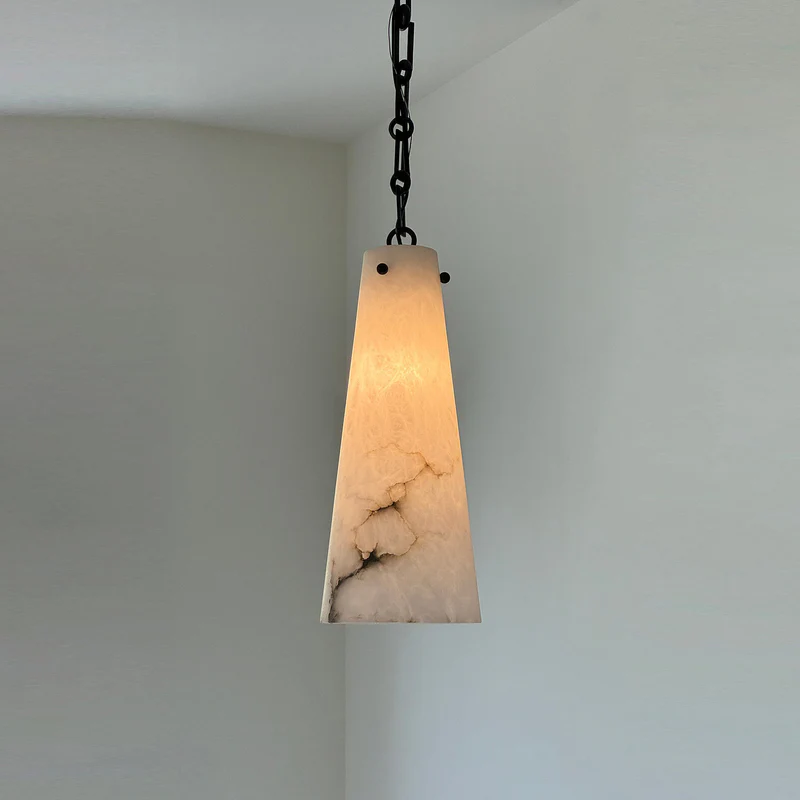 Luccas Alabaster 12 Light Chandelier with Adjustable Brass/Black Chain-MEET LIGHTING