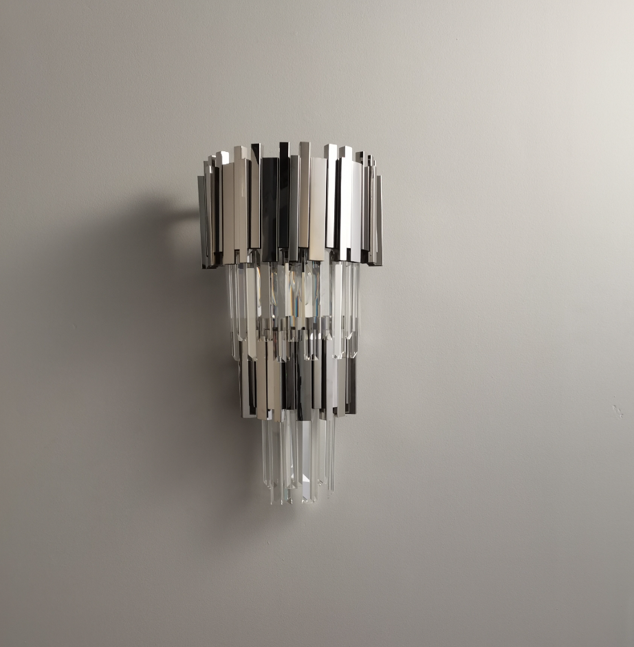 Gold/Silver Round Modern Tiered Metal Crystal Chandelier-MEET LIGHTING
