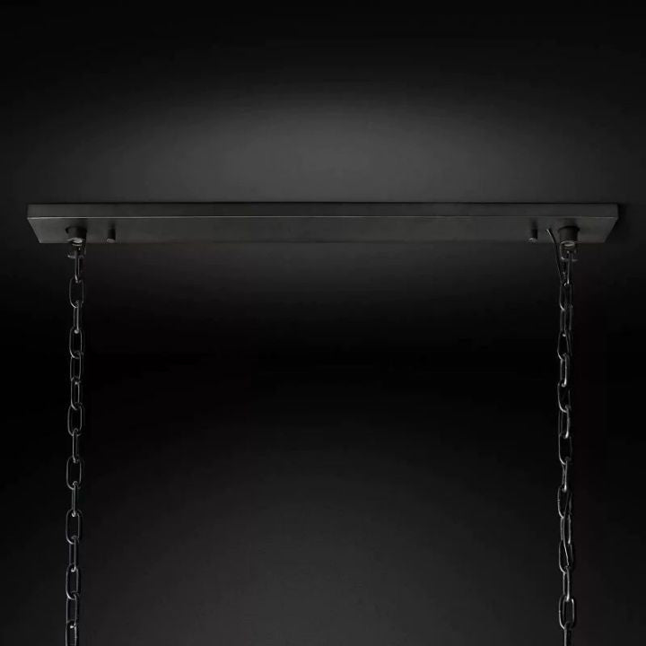 1920s Odeon Crystal Art Deco Rectangular Chandelier 59"