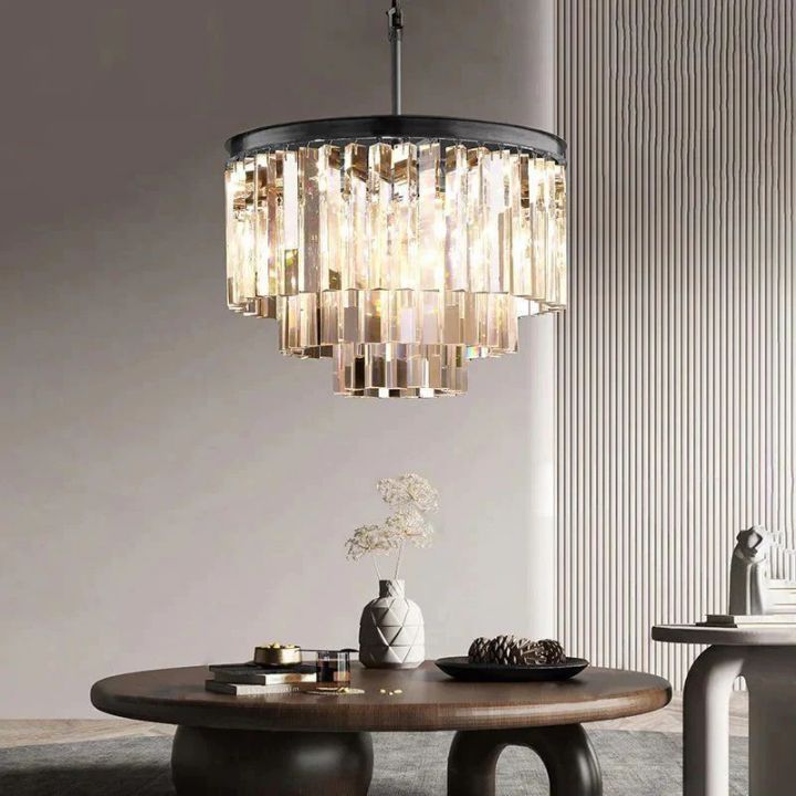 1920s Odeon Crystal Art Deco Round Chandelier 20"