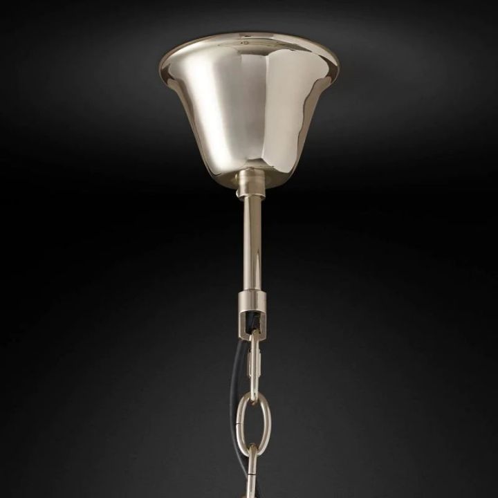1920s Odeon Crystal Art Deco Single Round Chandelier 32"D/43"D