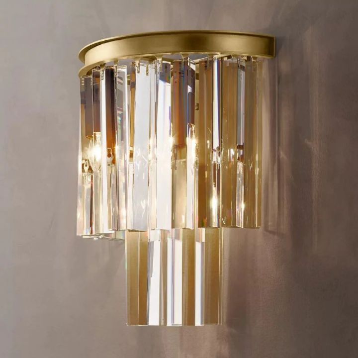 1920s Odeon Crystal Art Deco Wall Sconce
