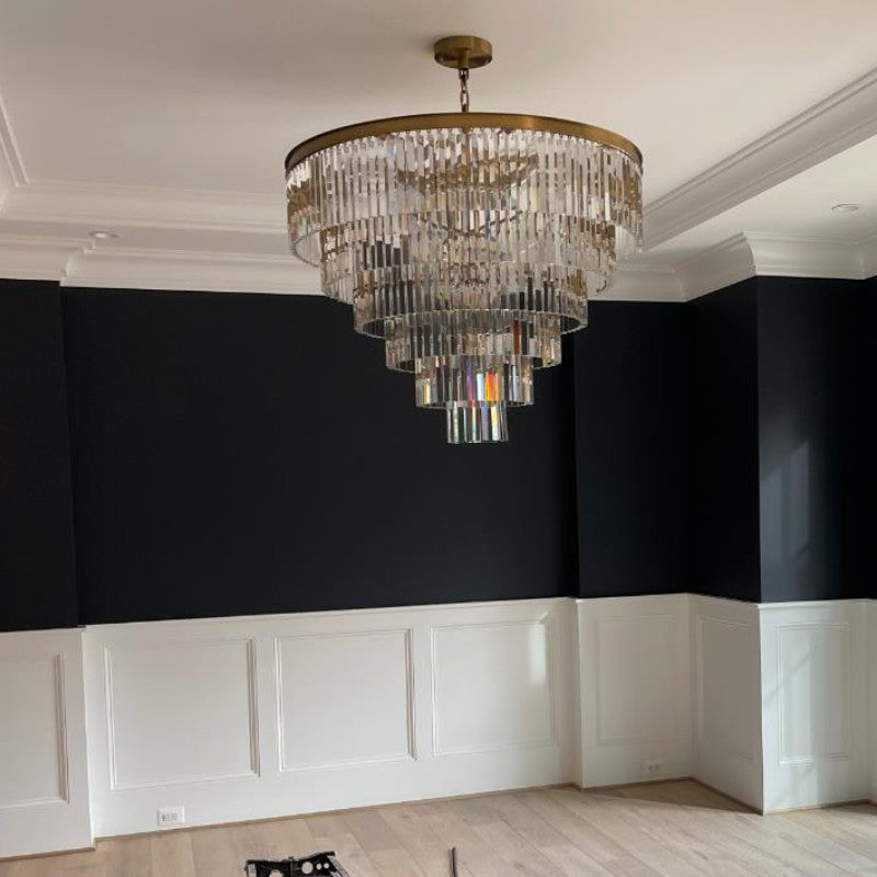 1920s K9 Crystal Round Chandelier Flushmount