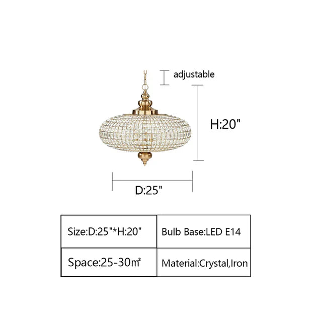 French Empire Vintage Bead Ellipsoid Crystal Chandelier for Living Room/Bedroom-MEET LIGHTING