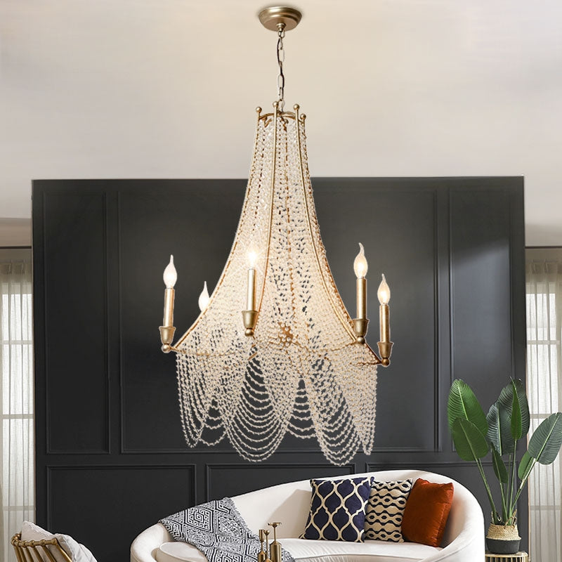 Extra Large European Crystal Beaded Chandelier Candle Light for Stairs / Duplex / Villa-MEET LIGHTING