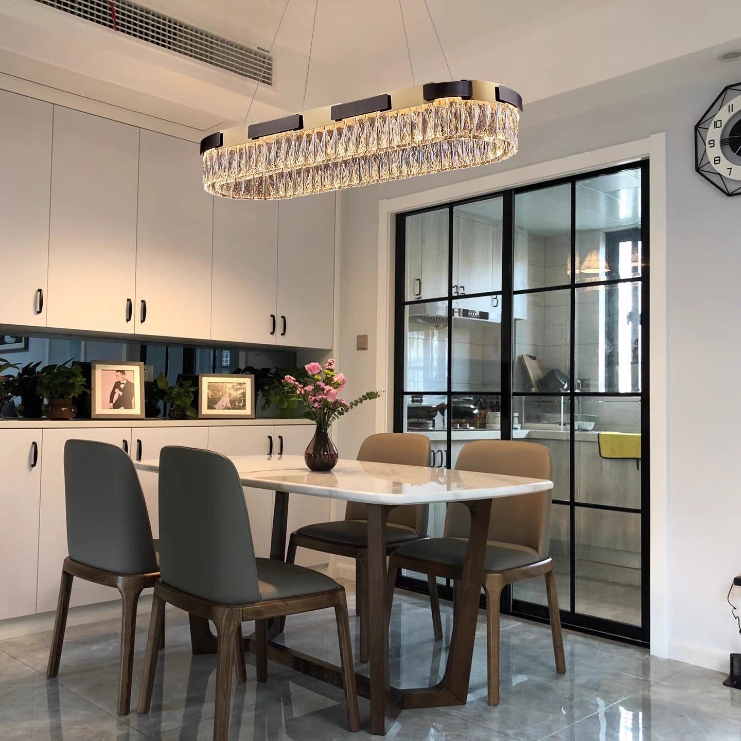 New Designer Recommended Modern Light Luxury Round/Oval Crystal Chandelier for Living Room/Dining Room-MEET LIGHTING
