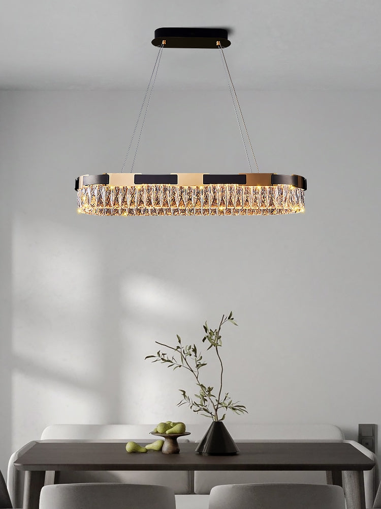 New Designer Recommended Modern Light Luxury Round/Oval Crystal Chandelier for Living Room/Dining Room-MEET LIGHTING