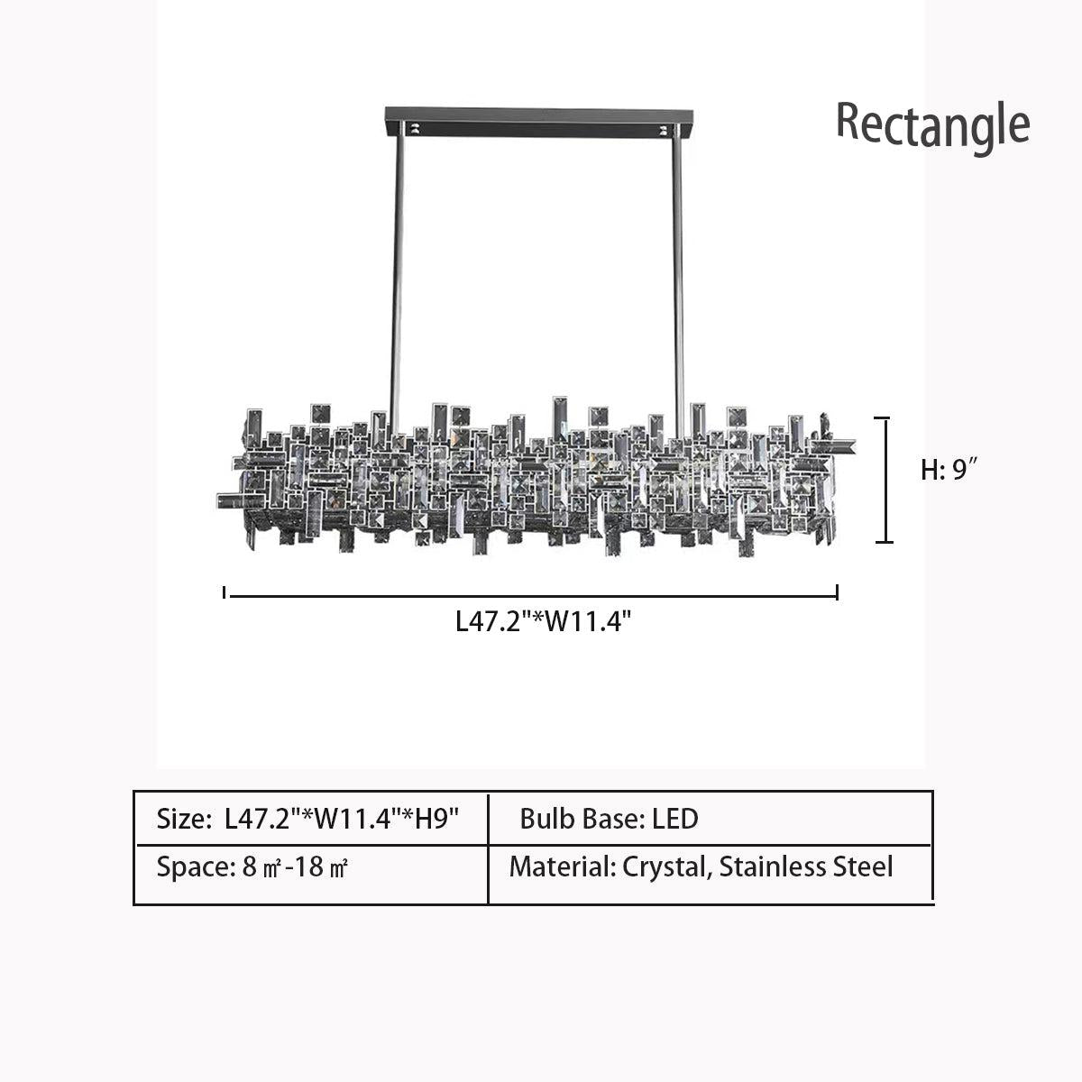 Extra Large Art Irregular Block Collection Crystal Pendant Chandelier Suit for Living/Dining Room-MEET LIGHTING