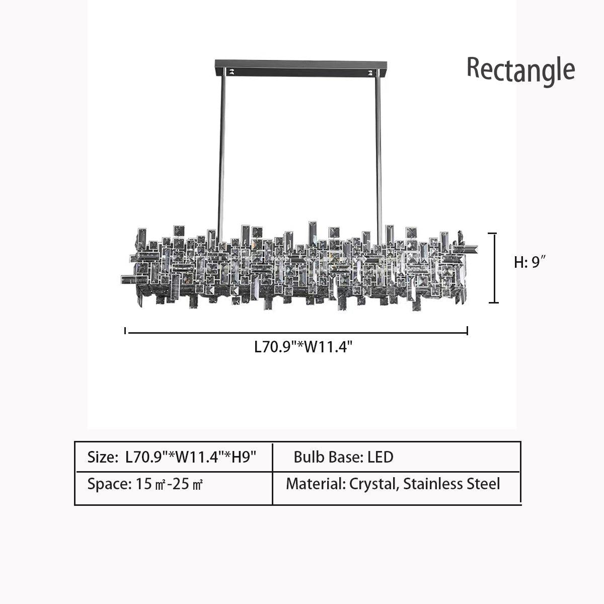 Extra Large Art Irregular Block Collection Crystal Pendant Chandelier Suit for Living/Dining Room-MEET LIGHTING