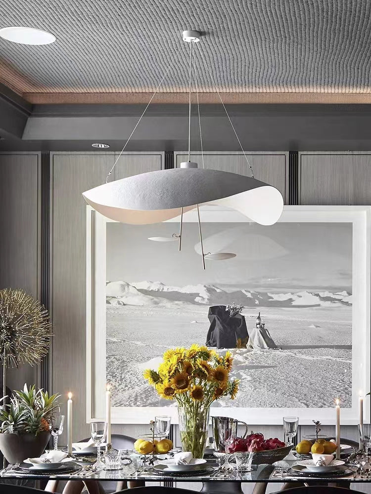 Designer Model Modern Art Hat Shape Gold Leaf Pendant Chandelier for Living/Dining Room-MEET LIGHTING