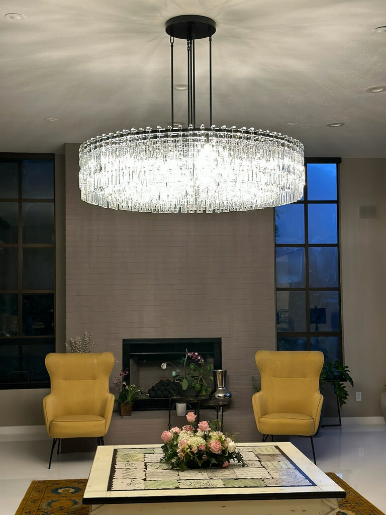Mariogold Multi-Tier Crystal Chain Round Chandelier 60"