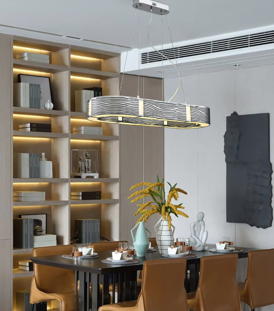 Nordic Light Luxury Chrome/Gold 0-shaped Chandelier for Living/Dining Room-MEET LIGHTING