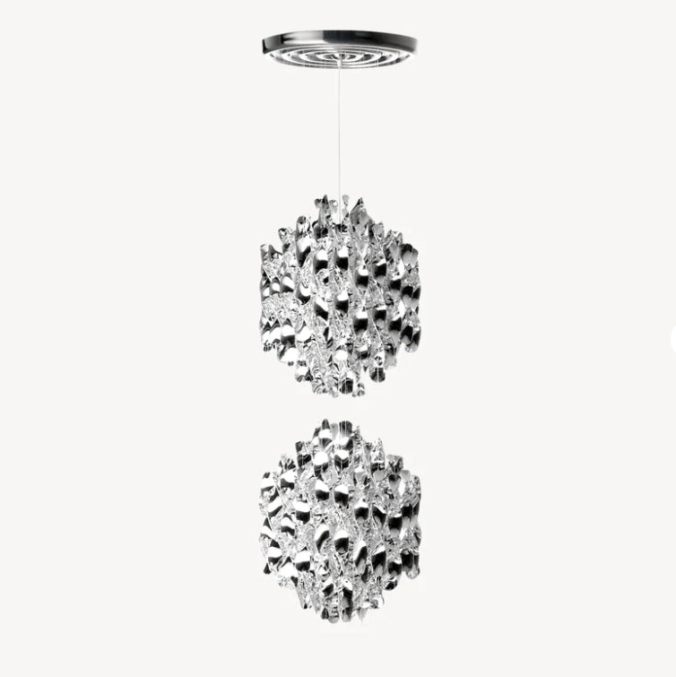 Modern Spiral Wave Chandelier in Silver/Gold-MEET LIGHTING