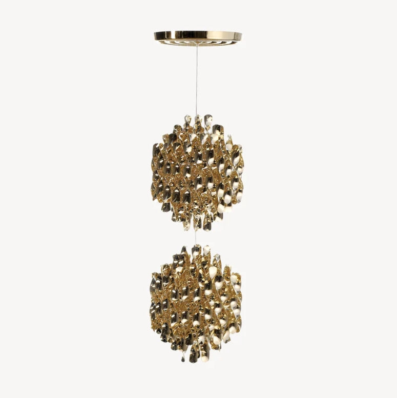 Modern Spiral Wave Chandelier in Silver/Gold-MEET LIGHTING