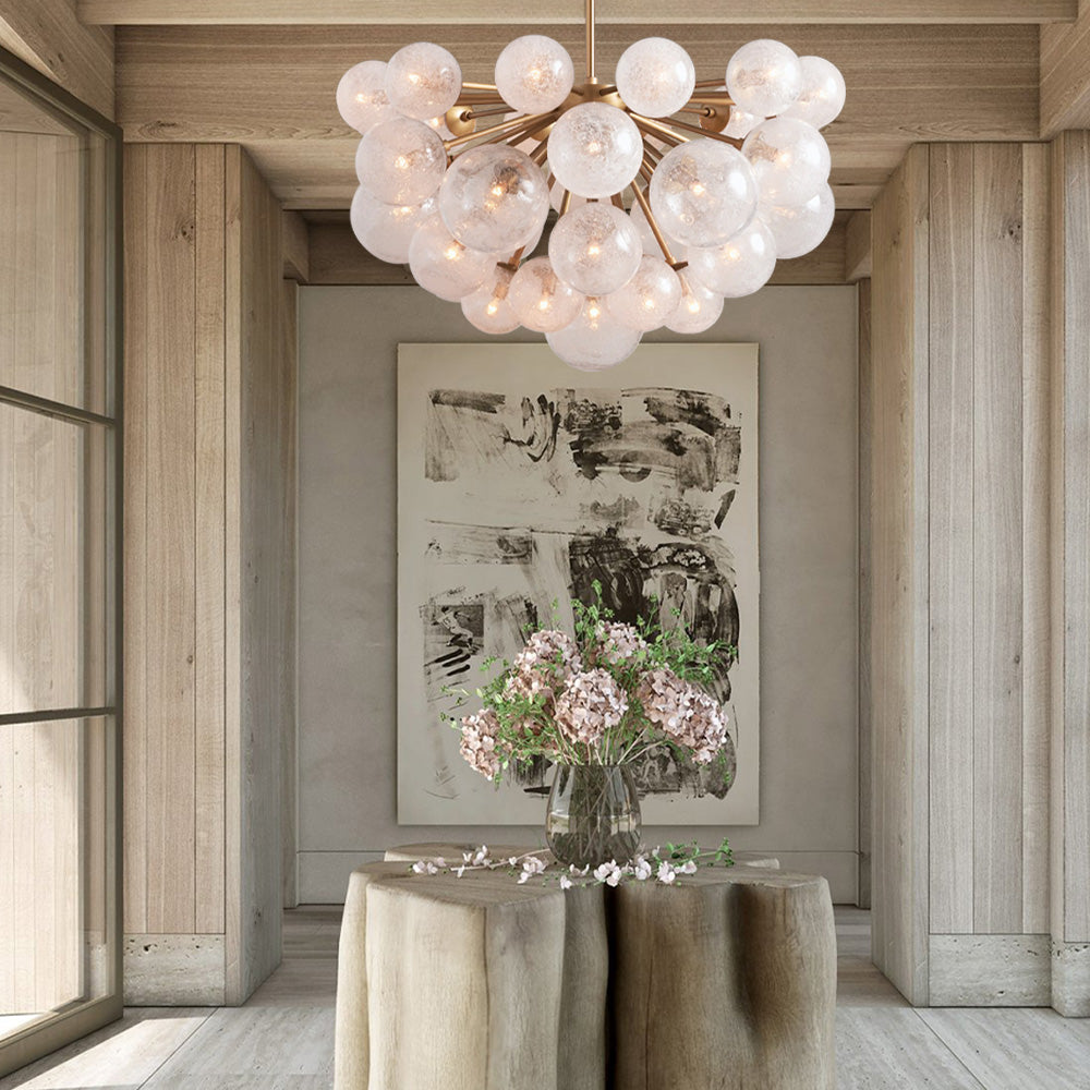 Mandoza Round Glass Globe Chandelier-MEET LIGHTING