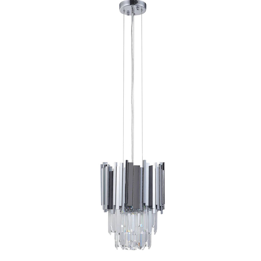 Gold/Silver Round Modern Tiered Metal Crystal Chandelier-MEET LIGHTING