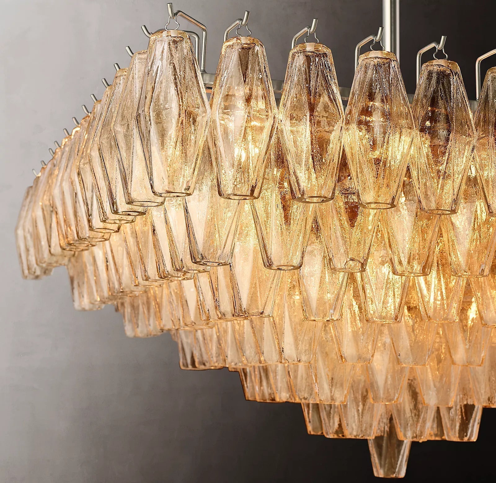 Chiaray Glass Multi-Tier Square Chandelier 32"SQ