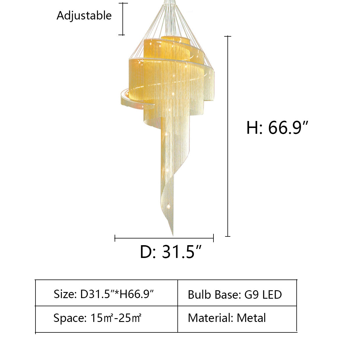 Extra Large Multi-layered Post-Modern Luxury Metal Chains Chandelier for High-ceiling Room-MEET LIGHTING