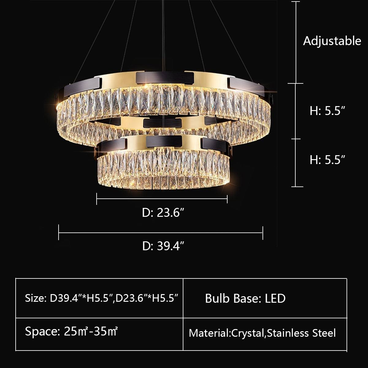 New Designer Recommended Modern Light Luxury Round/Oval Crystal Chandelier for Living Room/Dining Room-MEET LIGHTING