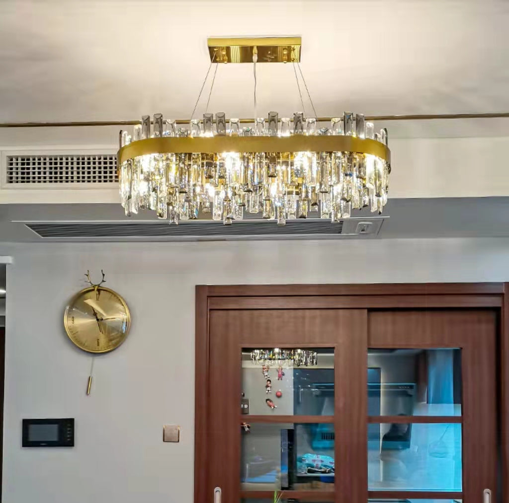 Round Ring Crystal Chandelier Luxury Modern Ceiling Fixtures Light For Living And Dining Room-MEET LIGHTING