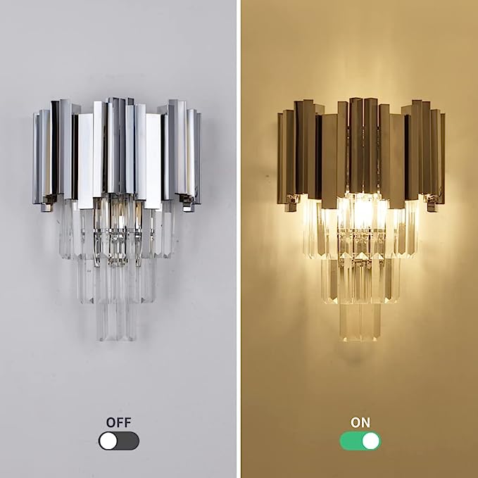 Gold/Silver Round Modern Tiered Metal Crystal Chandelier-MEET LIGHTING