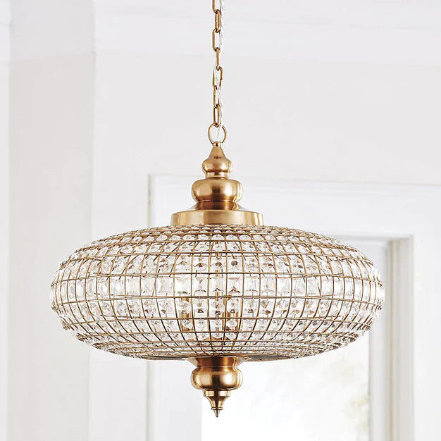 French Empire Vintage Bead Ellipsoid Crystal Chandelier for Living Room/Bedroom-MEET LIGHTING