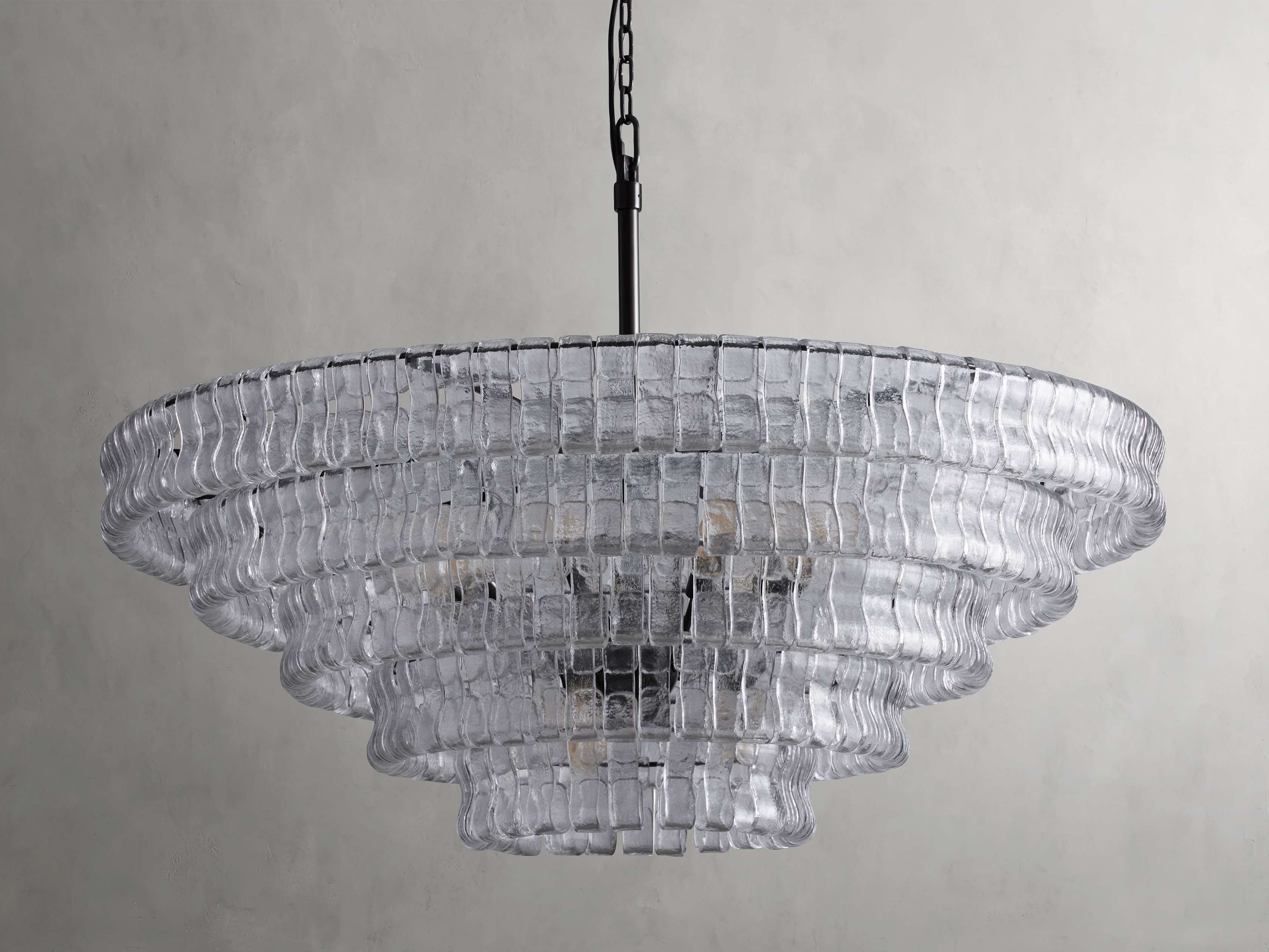 Art Glass Ghiaccio Round Chandelier 36" 48" 60"-MEET LIGHTING