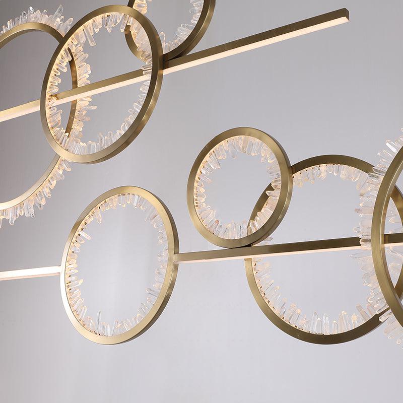Rose Rock Crystal Gear Chandelier Contemporary Chandelier Hallway-MEET LIGHTING