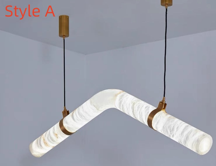 Simplicity Alabaster Linear Chandelier-MEET LIGHTING