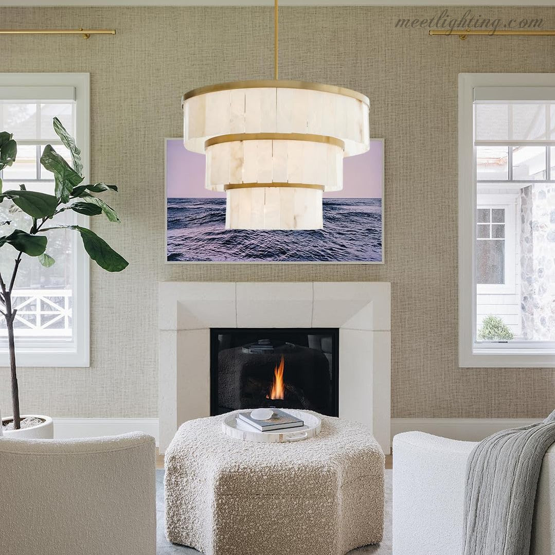 Alabaster 3 Tier Chandelier-MEET LIGHTING