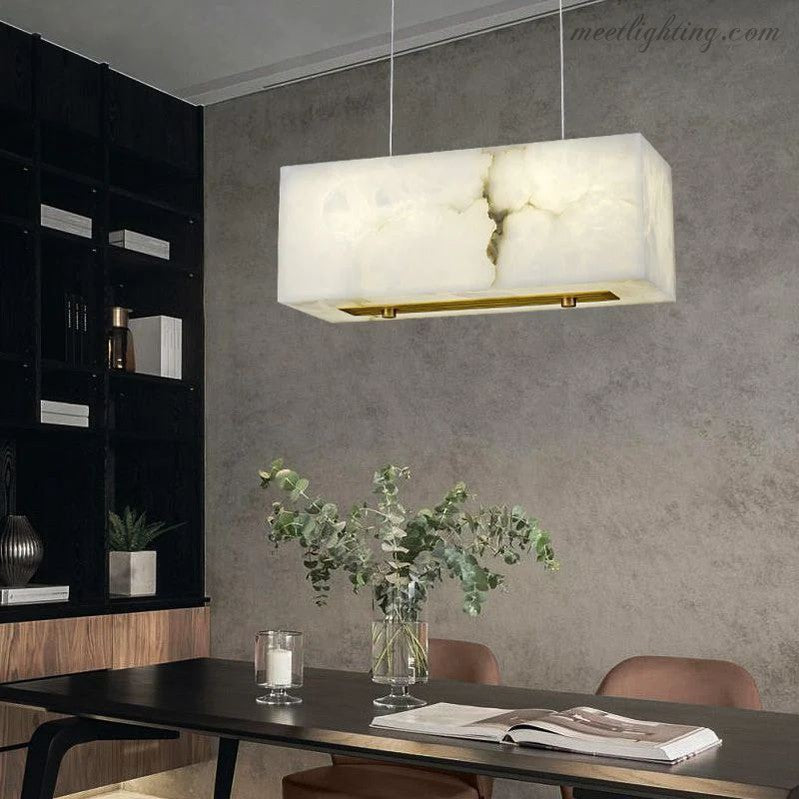 Alabaster Cubic Dining Room Chandelier-MEET LIGHTING