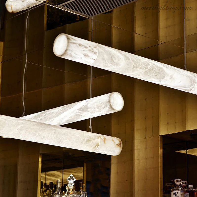 Alabaster Cylindrical Chandelier 47"-MEET LIGHTING