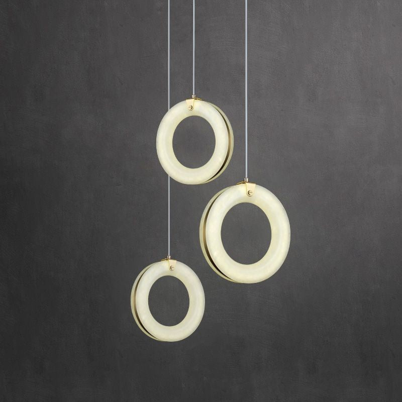 Alabaster Duplex Staircase Chandelier Light-MEET LIGHTING