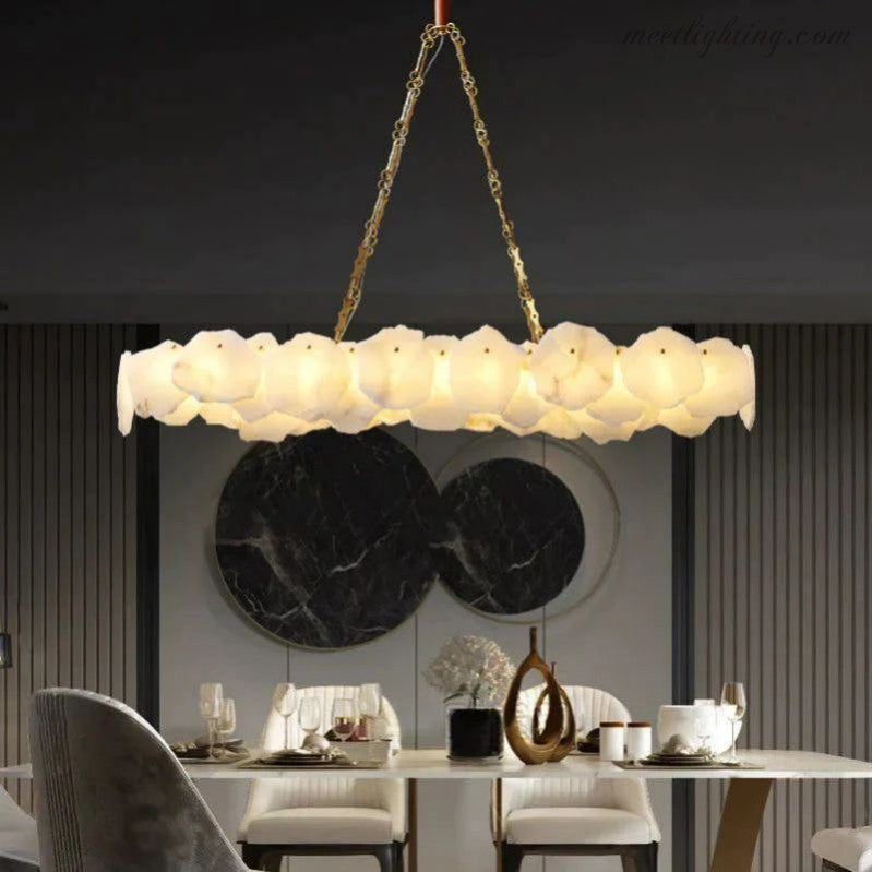 Alabaster Linear Chandelier (Chain)-MEET LIGHTING