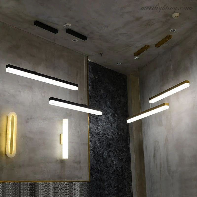 Alabaster Simple Linear Kitchen Island Chandelier-MEET LIGHTING