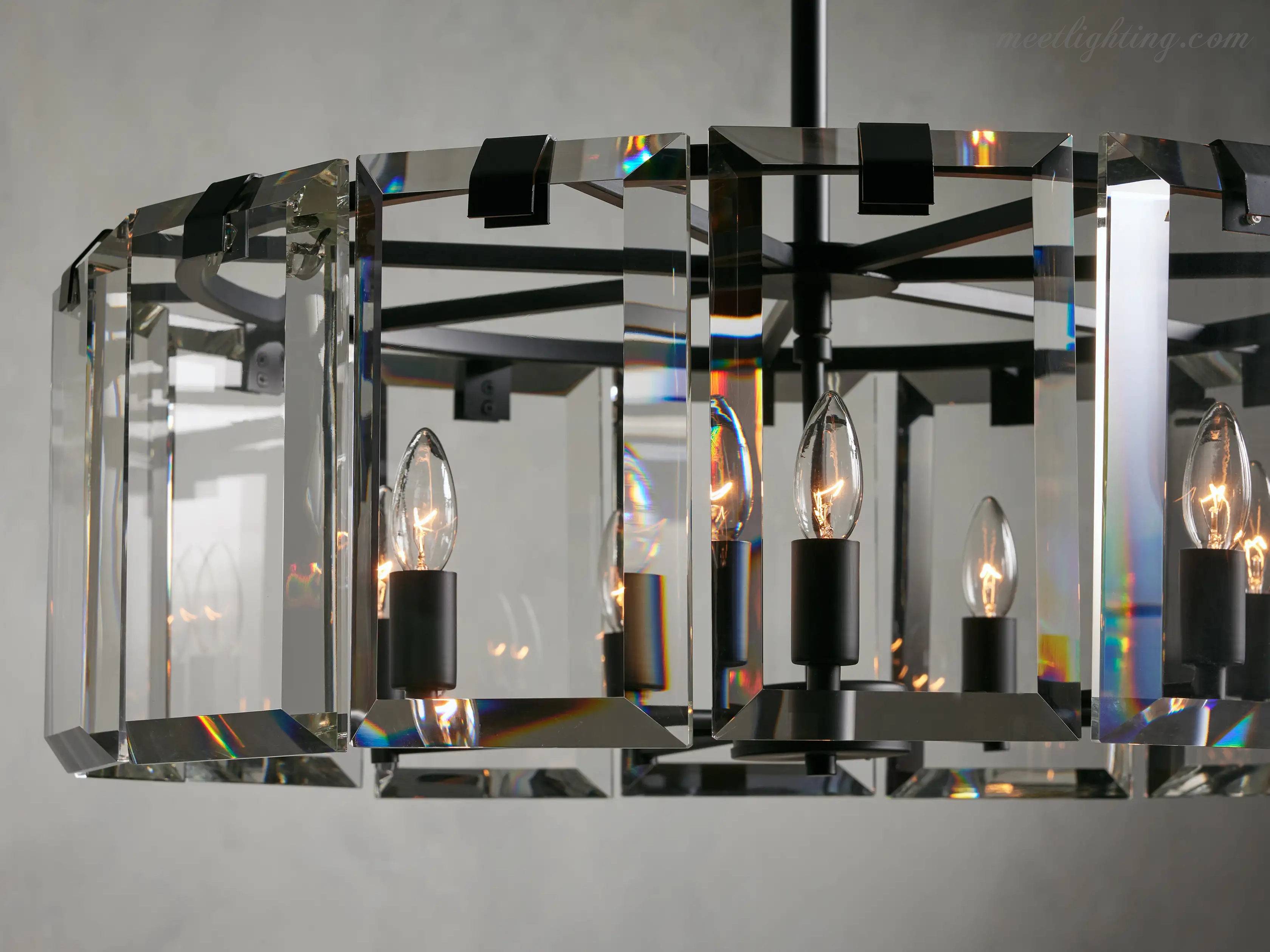 Amaya Round Crystal Chandelier-MEET LIGHTING
