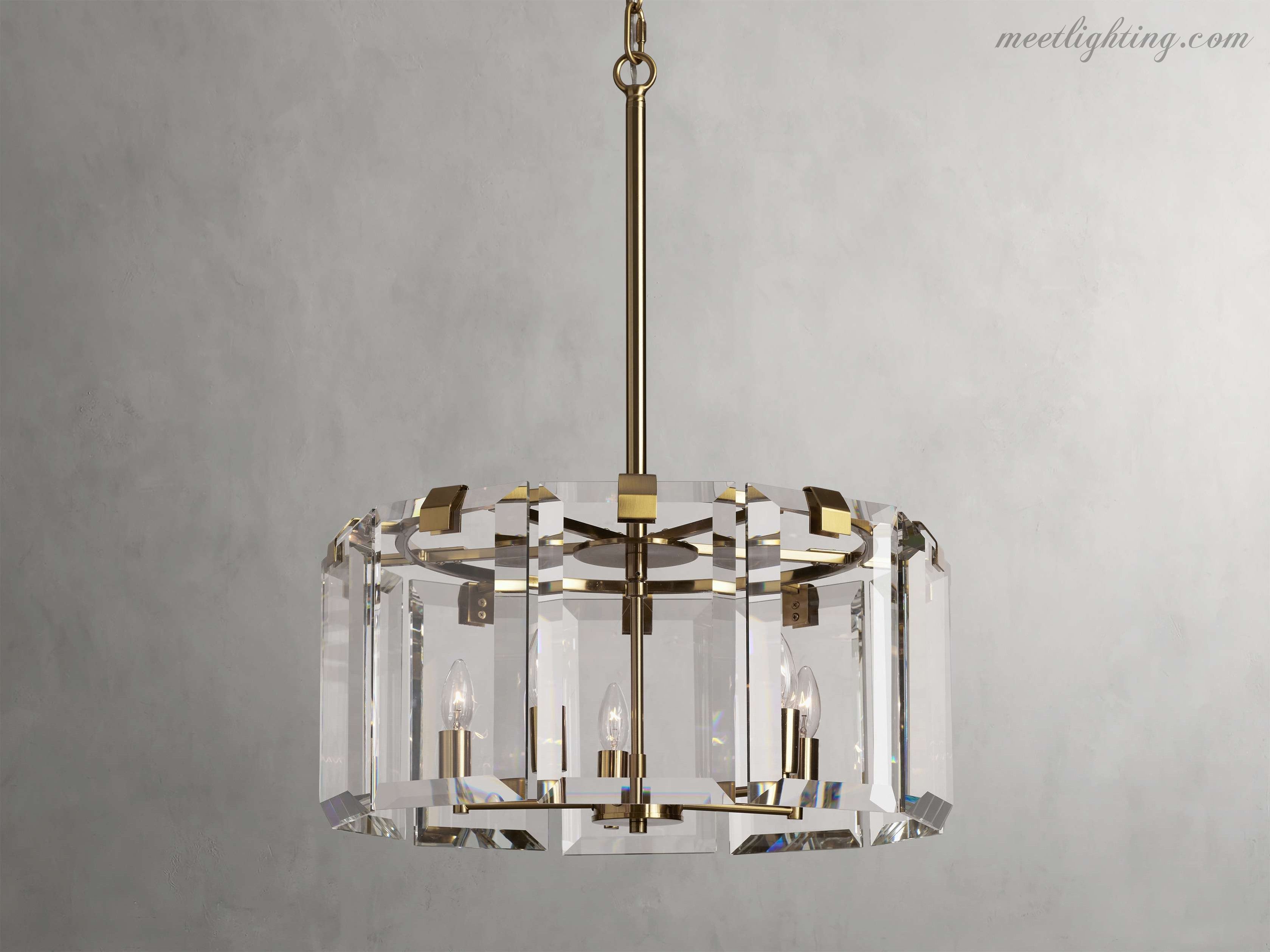 Amaya Round Crystal Chandelier-MEET LIGHTING
