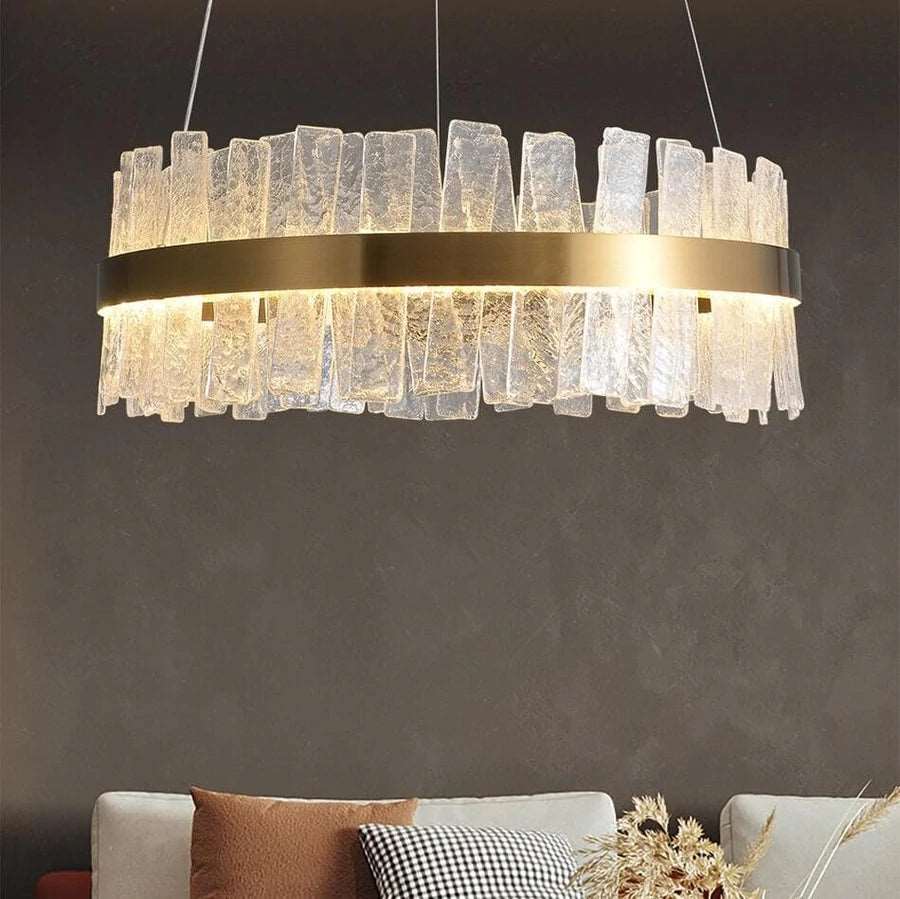 Andrea Round Crystal Chandelier-MEET LIGHTING