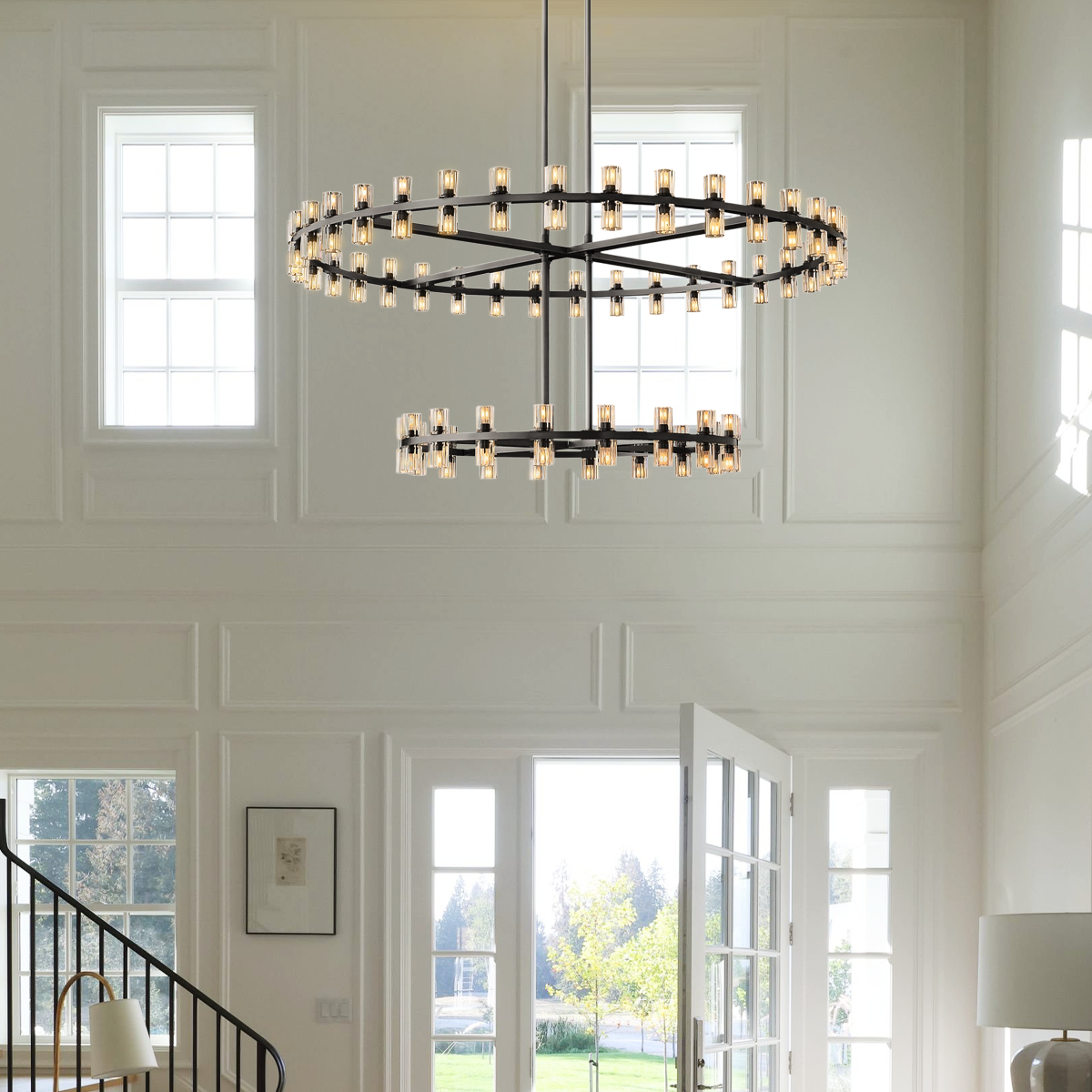 Arcachon Crystal 2-Tier Round Chandelier 54“ Customization-MEET LIGHTING