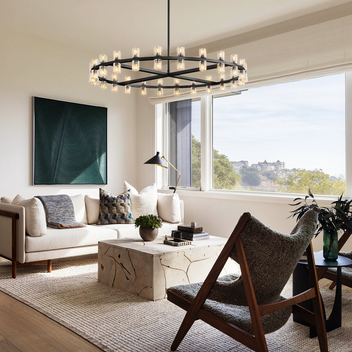 Arcachon Crystal Round Chandelier 48"-MEET LIGHTING