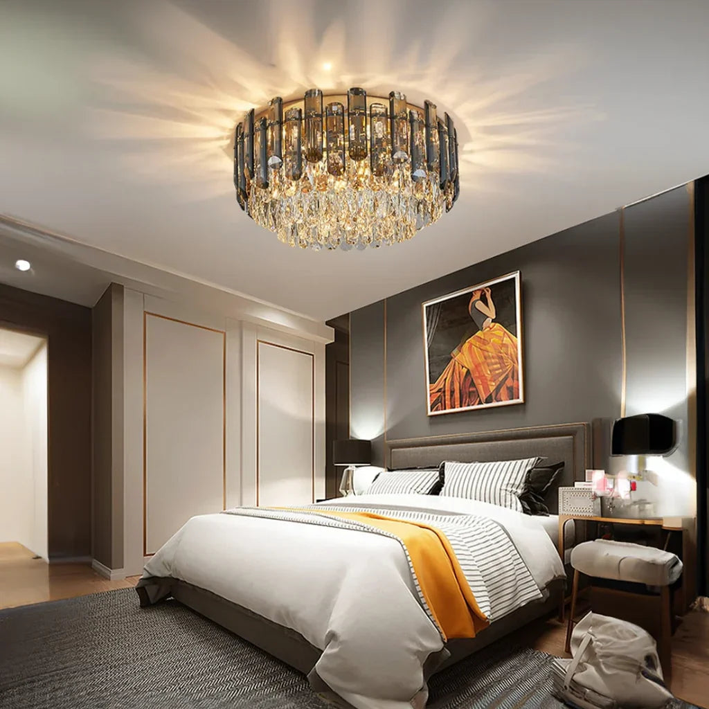 Arina Luxury Round Crystal Chandelier 31"-MEET LIGHTING