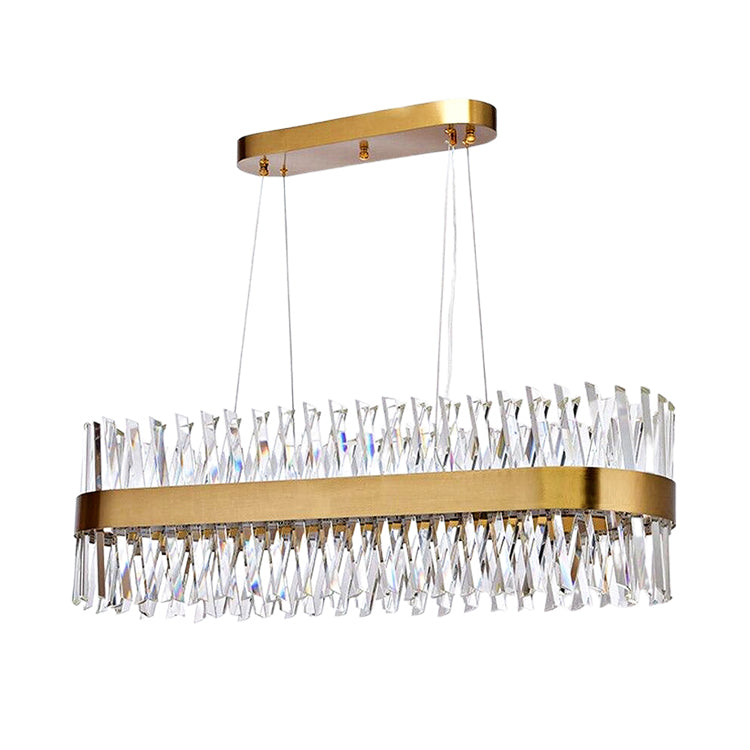 Arsenio Oval Crystal Chandelier-MEET LIGHTING