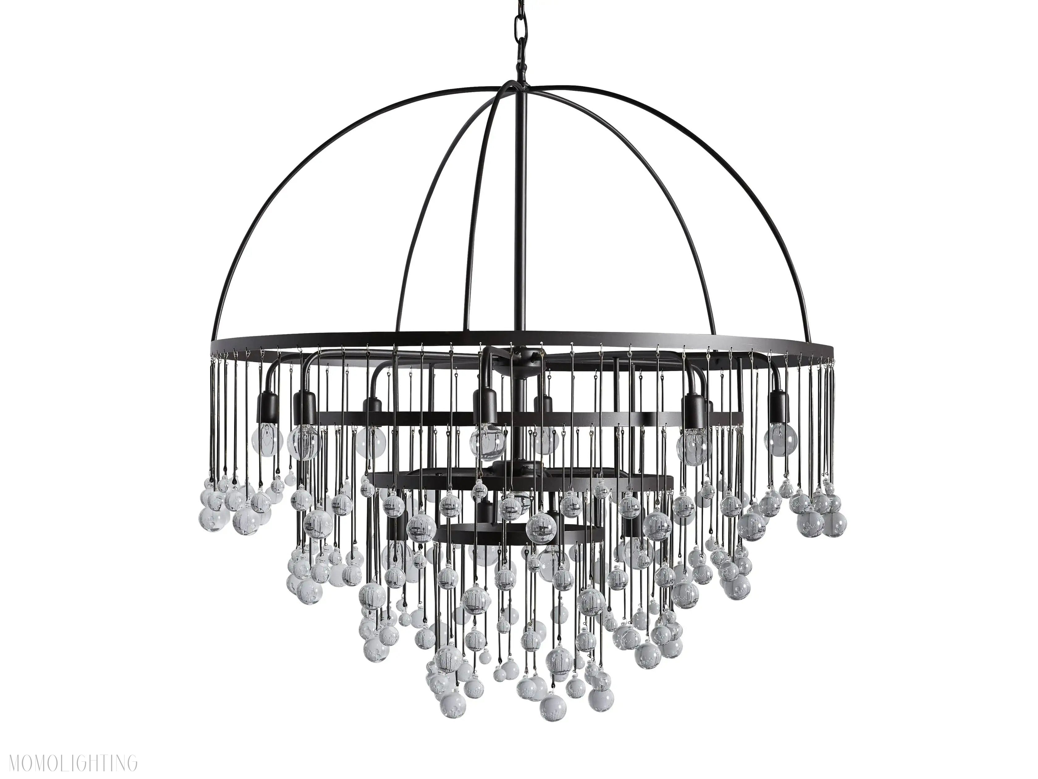 Aubrey Modern Crystal Ball 4 Tier Chandelier-Momo Lighting