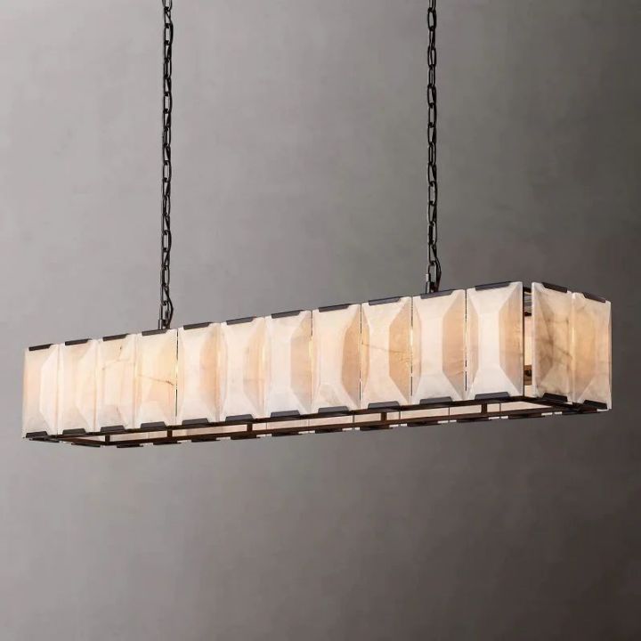 Harlow Calcite Rectangular Chandelier 74"