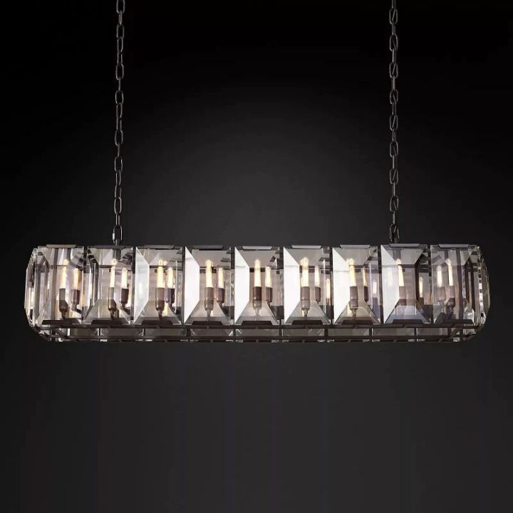Harlow  Crystal Rectangular Chandelier 62"