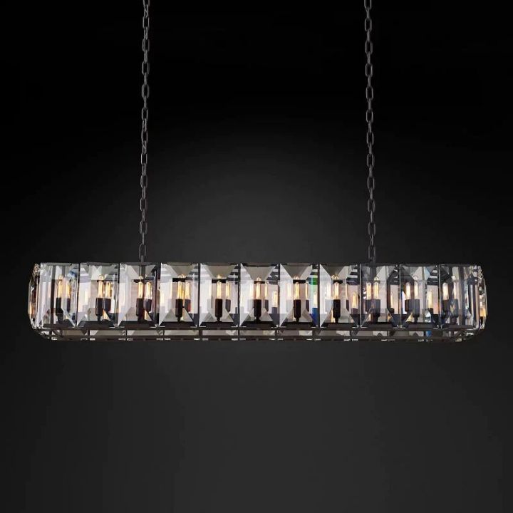 Harlow  Crystal Rectangular Chandelier 74"