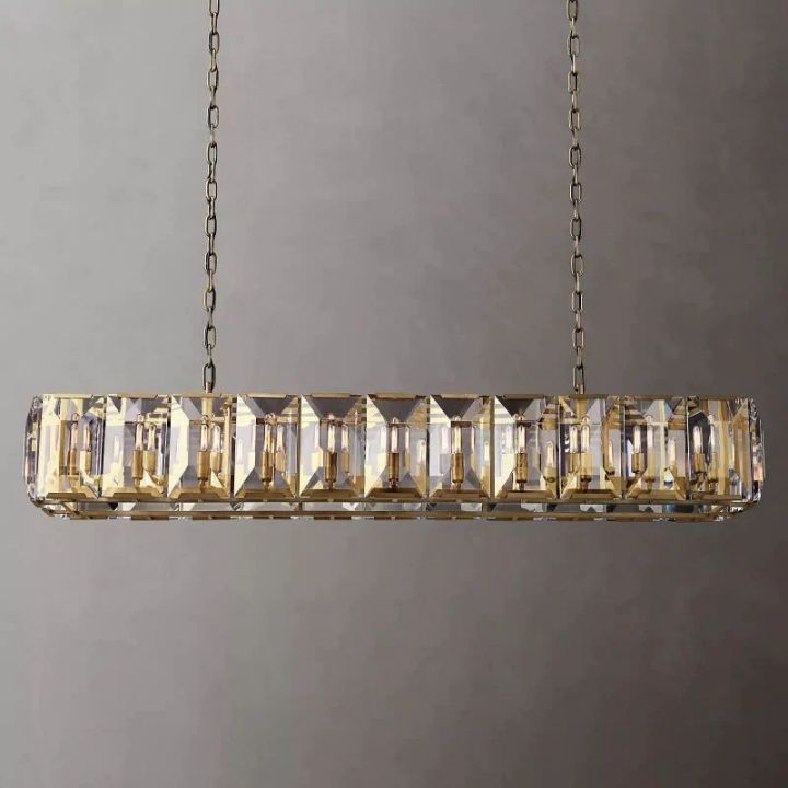 Harlow  Crystal Rectangular Chandelier 74"