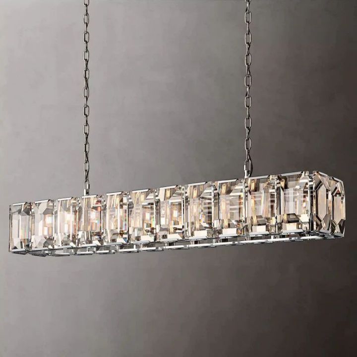 Harlow  Crystal Rectangular Chandelier 74"