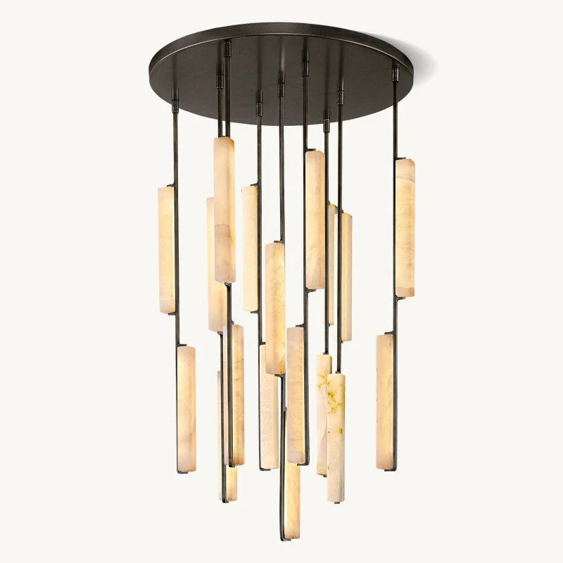 Audon Alabaster Round Chandelier-MEET LIGHTING