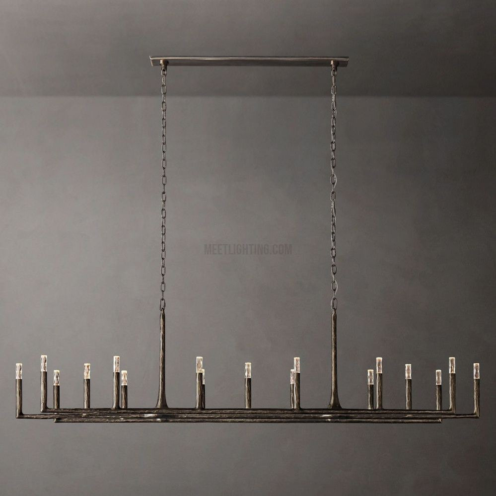 Thaddeus Forged Linear Chandelier-MEET LIGHTING